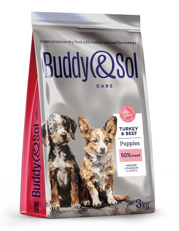 Buddy&Sol Care сухой корм для щенков средних и крупных пород Индейка и говядина