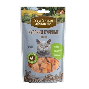 Деревенские лакомства для кошек Кусочки куриные нежные