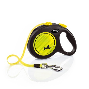 Flexi Neon поводок-рулетка ременной L (5 м, 50 кг) Желтый