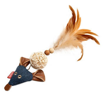 GiGwi игрушка для кошек Мышка с плетеным шариком (85046)