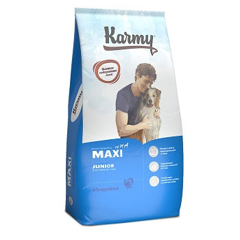 Karmy Maxi Junior сухой корм для щенков крупных пород с индейкой