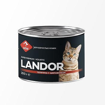Landor консервы для взрослых кошек Телятина с шиповником