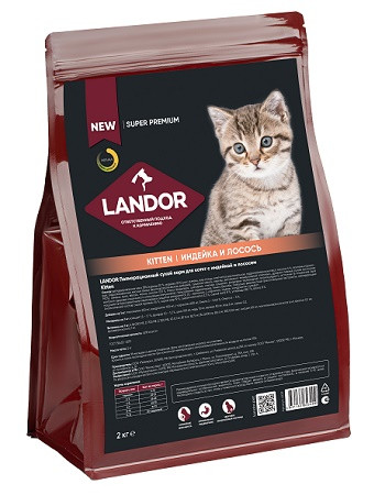 Landor Kitten сухой корм для котят с индейкой и лососем