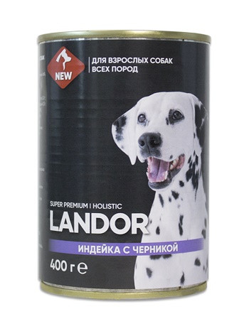 Landor консервы для взрослых собак Индейка с черникой