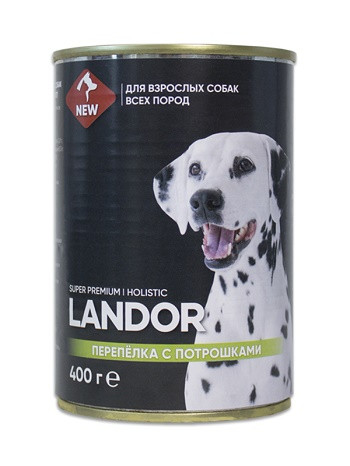Landor консервы для взрослых собак Перепелка с потрошками