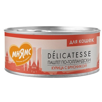 Мнямс Delicatesse консервы для взрослых кошек Паштет по-голландски