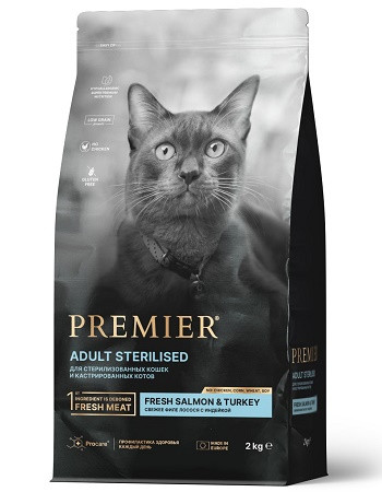 Premier Sterilised сухой корм для стерилизованных кошек с лососем и индейкой