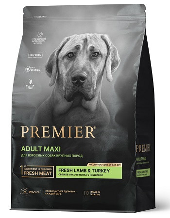 Premier Adult Maxi сухой корм для собак крупных пород с ягненком и индейкой