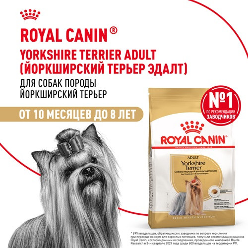 Royal Canin Yorkshire Terrier Adult сухой корм для собак породы йоркширский терьер