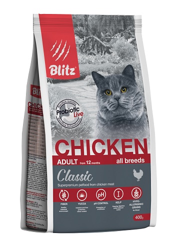 Blitz Classic Adult Chicken сухой корм для кошек с курицей