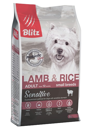 Blitz Sensitive Adult Small Lamb & Rice сухой корм для взрослых собак мелких пород с ягненком