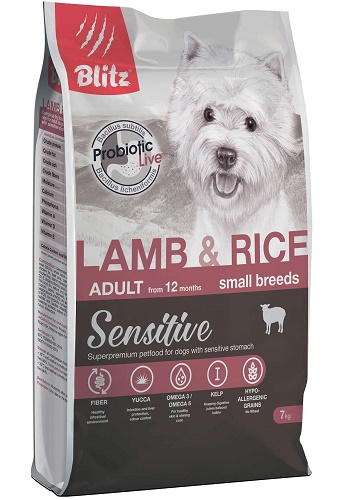 Blitz Sensitive Adult Small Lamb & Rice сухой корм для взрослых собак мелких пород с ягненком