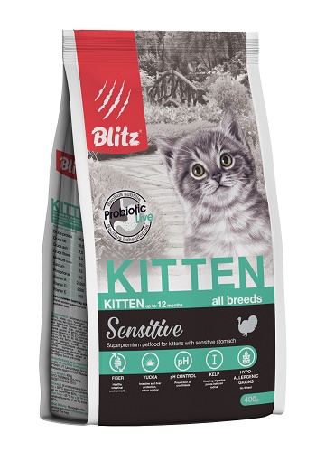 Blitz Sensitive Kitten сухой корм для котят с индейкой