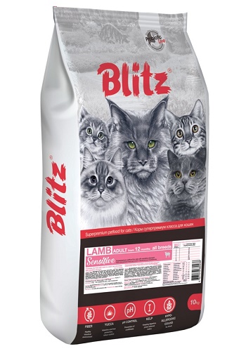 Blitz Sensitive Adult Lamb сухой корм для кошек с ягненком