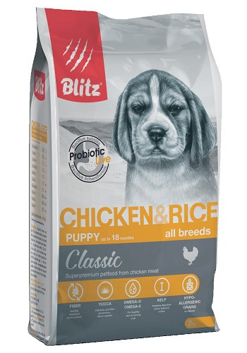 Blitz Classic Puppy Chicken & Rice сухой корм для щенков всех пород