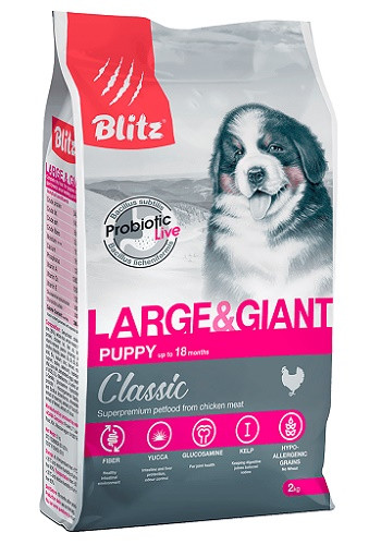 Blitz Classic Puppy Large & Giant сухой корм для щенков крупных и гигантских пород