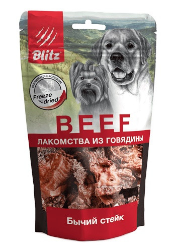 Blitz Beef сублимированное лакомство для собак Бычий стейк