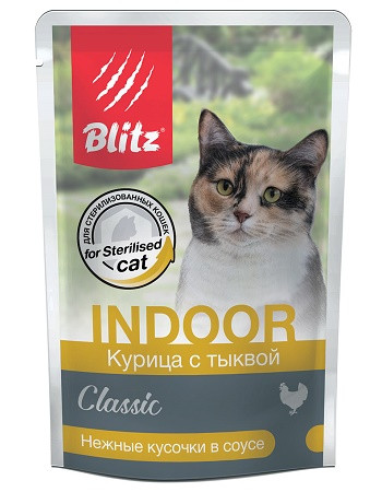 Blitz Classic Indoor влажный корм для кошек Курица с тыквой