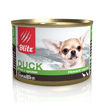 Blitz Sensitive Duck влажный корм для собак мелких пород Утка с цукини