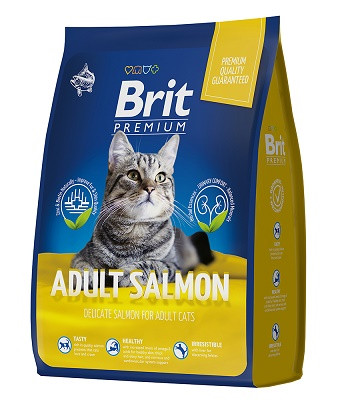 Brit Premium Adult сухой корм для взрослых кошек с лососем (Россия)