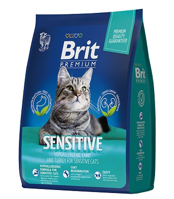 Brit Premium Sensitive сухой корм для взрослых кошек с чувствительным пищеварением (Россия)