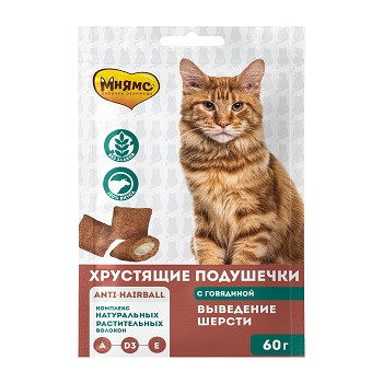 Мнямс лакомства для кошек Выведение шерсти