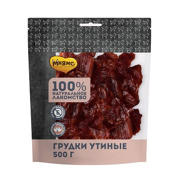 Мнямс лакомства для собак Низкокалорийные Утиные грудки в пакете