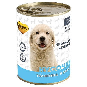 Мнямс консервы Кусочки в соусе с телятиной для щенков