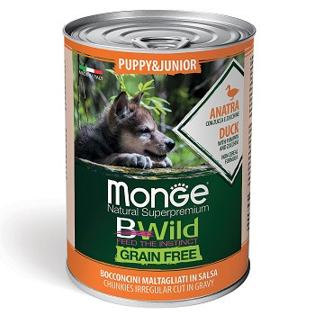 Monge BWild Puppy&Junior консервы для щенков с уткой