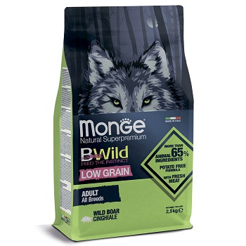 Monge BWild Low Grain Adult корм для собак всех пород с кабаном