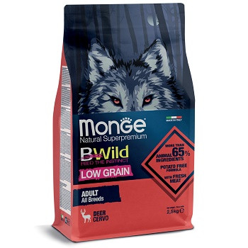 Monge BWild Low Grain Adult корм для собак всех пород с оленем