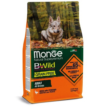 Monge BWild Grain Free Adult беззерновой корм для взрослых собак с уткой