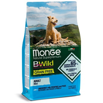Monge BWild Grain Free Mini беззерновой корм для собак мелких пород с анчоусами