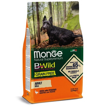 Monge BWild Grain Free Mini беззерновой корм для собак мелких пород с уткой