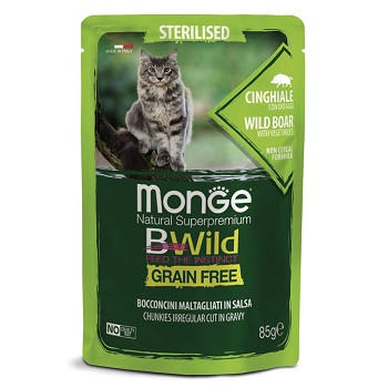 Monge BWild Sterilised пауч для кошек с кабаном и овощами