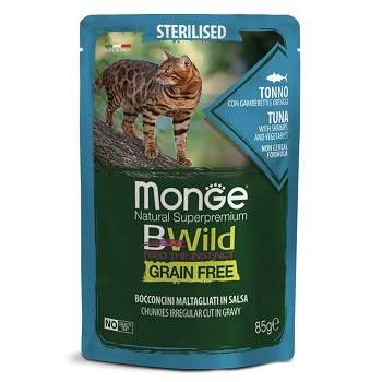 Monge BWild Sterilised пауч для кошек с тунцом и овощами