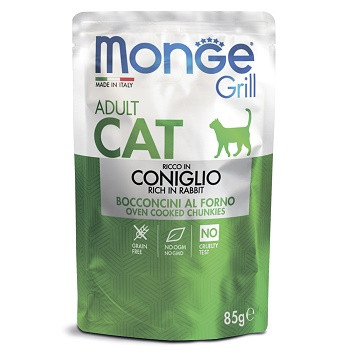 Monge Cat Grill паучи для взрослых кошек с кроликом