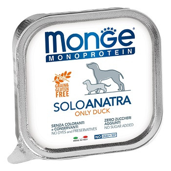 Monge Dog Monoprotein Solo консервы для собак с уткой