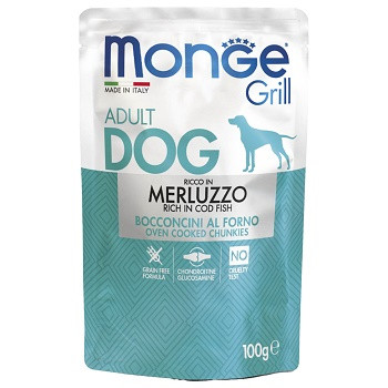 Monge Dog Grill паучи для собак с треской