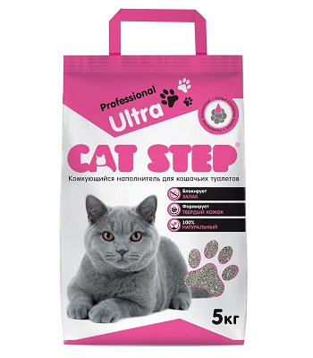 Cat Step Professional Ultra наполнитель бентонитовый комкующийся