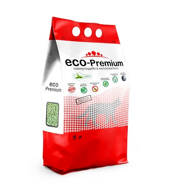 ECO-Premium Зеленый чай комкующийся древесный наполнитель