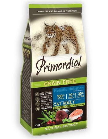 Primordial Cat Adult беззерновой сухой корм для кошек с лососем и тунцом