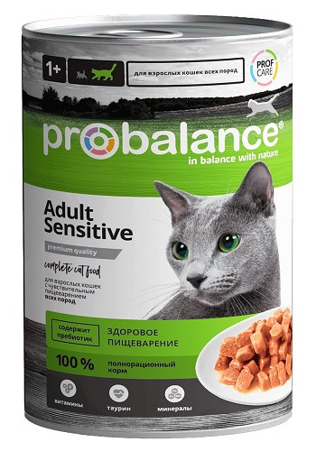 ProBalance Sensitive консервированный корм для кошек с чувствительным пищеварением 415 г