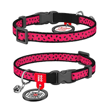 Waudog Nylon ошейник нейлоновый с QR-паспортом для кошек Арбуз (XS, 10 мм)