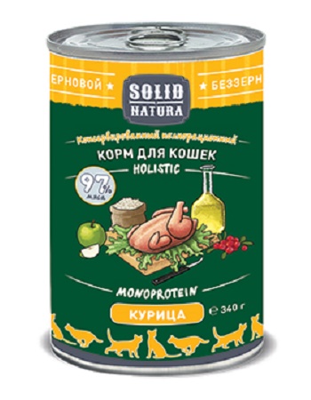 Solid Natura Holistic консервы для кошек с курицей