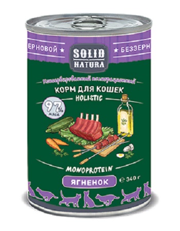 Solid Natura Holistic консервы для кошек с ягненком