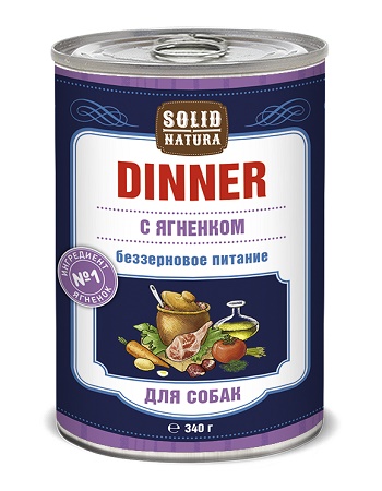 Solid Natura Dinner консервы для собак с ягненком