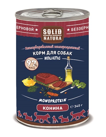 Solid Natura Holistic консервы для собак с кониной