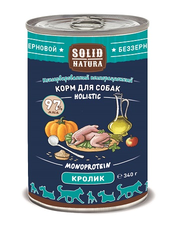 Solid Natura Holistic консервы для собак с кроликом