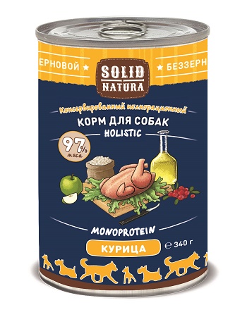Solid Natura Holistic консервы для собак с курицей SALE